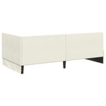 Corner Bed Frame with Headboard Cream 100 x 200 cm Velvet 42016283