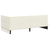 Corner Bed Frame with Headboard Cream 100 x 200 cm Velvet 42016283