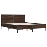 Bed Frame without Mattress Brown Oak 150x200 cm King Size 3280006