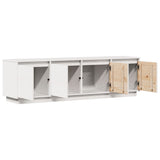 TV Cabinet White 156x37x45 cm Solid Wood Pine 814395
