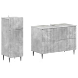 2 Piece Bathroom Cabinet Set ZWOLLE Concrete Grey 3417678