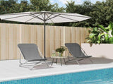 Folding Beach Chairs 2 pcs Grey Textilene&Powder-coated Steel 360190