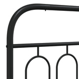 Metal Bed Frame without Mattress with Footboard Black 150x200cm 377137