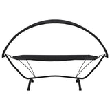 Outdoor Lounge Bed with Canopy Black Steel and Oxford Fabric 317599