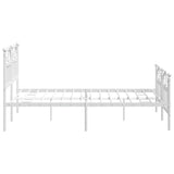 Metal Bed Frame without Mattress with Footboard White 150x200cm 353508