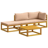 Sofa Set 4 pcs Natural Solid Acacia Wood 3417304
