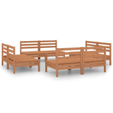 ZNTS 8 Piece Garden Lounge Set Honey Brown Solid Pinewood 3082415