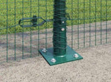 Outdoor Welded Wire Fence with Concrete Base 10 x 1.5 m Green 3352414