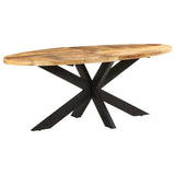 321675 Dining Table Oval 200x100x75 cm Rough Mango Wood