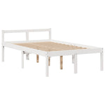 ZNTS Bookcase Bed without Mattress White 120x200 cm Solid Wood Pine 3322054