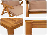 5-Piece Garden Dining Set Natural Solid Acacia Wood 3434599