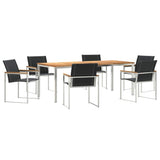 Garden Dining Set 7 pcs Solid Acacia Wood and Stainless Steel 3334819