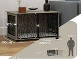 Indoor Dog Crate Furniture End Table w/ Plush Washable Cushion, Lockable Door, for Medium Dogs T3398P376380