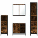 ZNTS 4 Piece Bathroom Furniture Set Smoked Oak Engineered Wood 3301267