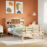 Bookcase Bed without Mattress 135x190 cm Double Solid Wood Pine 3322786