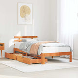 Bed Frame with Drawers without Mattress Wax Brown 100x200 cm 3302026