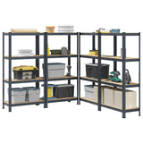 4-Layer Storage Shelves 4 pcs Anthracite Steel&Engineered Wood 3307583