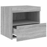 Bedside Cabinet with LED Lights Grey Sonoma 50x40x45 cm 836773