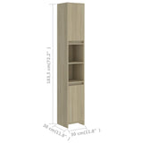 ZNTS Bathroom Cabinet Sonoma Oak 30x30x183.5 cm Engineered Wood 802672