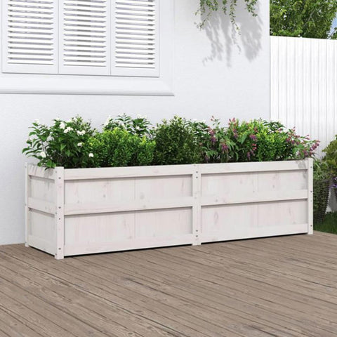 Garden Planter White 180x50x50 cm Solid Wood Pine 837505