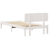 Bed Frame with Headboard White 100 x 200 cm Solid Pine Wood 872120