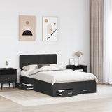 Bed Frame with Headboard Black 135 x 190 cm Engineered Wood 3412383