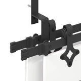 Sliding Door Hardware Kit 427 cm Steel Black 3295756