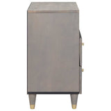 Bedside Cabinet Grey 50 x 33 x 62 cm Solid Mango Wood 4018782