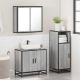 3 Piece Bathroom Furniture Set Grey Sonoma Engineered Wood 3300948