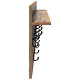 Wall-Mounted Coat Rack with Shelf Old Wood 100 x 40 x 12 cm 874449