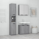 3 Piece Bathroom Cabinet Set Grey Sonoma Engineered Wood 3115882