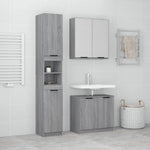 ZNTS 3 Piece Bathroom Cabinet Set Grey Sonoma Engineered Wood 3115882