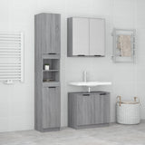 ZNTS 3 Piece Bathroom Cabinet Set Grey Sonoma Engineered Wood 3115882