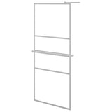 ZNTS Walk-in Shower Wall with Shelf Chrome 100x195 cm ESG Glass&Aluminium 3185499