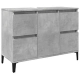 ZNTS 3 Piece Bathroom Furniture Set Concrete Grey Engineered Wood 3324950