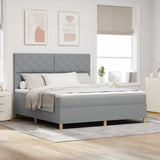 Box Spring Bed with Headboard Light grey 180 x 200 cm Fabric 3339714