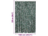325447 Insect Curtain Green and White 100x220 cm Chenille