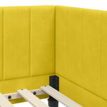 Corner Bed Frame with Headboard Yellow 80 x 200 cm Velvet 42016334