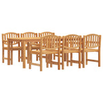 ZNTS 7 Piece Garden Dining Set Solid Wood Teak 3157935