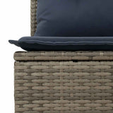 7 Piece Garden Sofa Set with Cushions Grey Poly Rattan Acacia 3326592