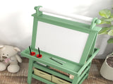 3 in 1 Kids Easel Double-Sided Magnetic Whiteboard and Chalkboard with Paper Roll, Storage Baskets T3398P378909
