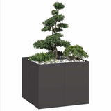 Planter Black 100x100x80 cm Steel 860822