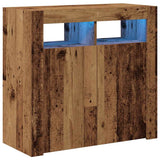 Sideboard with LED Lights Old Wood 80x35x75 cm Engineered Wood 856361