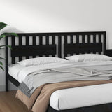 Bed Headboard Black 205.5x4x100 cm Solid Wood Pine 818594