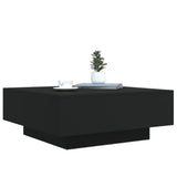 ZNTS Coffee Table with LED Lights Black 80x80x31 cm 836589