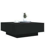 ZNTS Coffee Table Black 80x80x31 cm Engineered Wood 836582