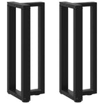 ZNTS Console Table Legs T-Shaped 2 pcs Black 38x25x cm Steel 4013044