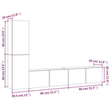 4 Piece TV Cabinet Set Concrete Grey Engineered Wood 3114313