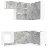 Kitchen Unit LYON 8 pcs Concrete Grey Engineered Wood 3438518