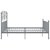 Bed Frame without Mattress Grey Metal 200x200 cm 324861